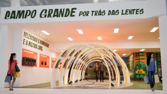 Entrada da exposição Campo Grande por Trás das Lentes, West Shopping, projeto da Unpack Design