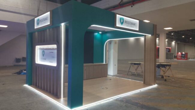 Stand Pestana Leilões no Congresso Fenauto – stand pronto: visão geral