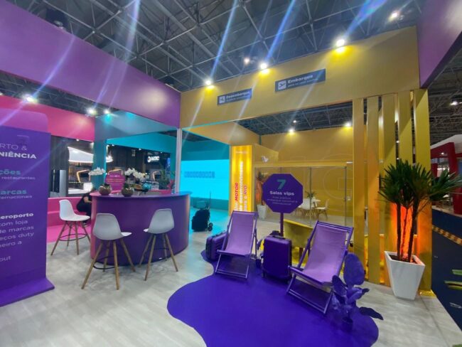 Stand Rio Galeão na ABAV 2023, Riocentro – área de lounge do stand